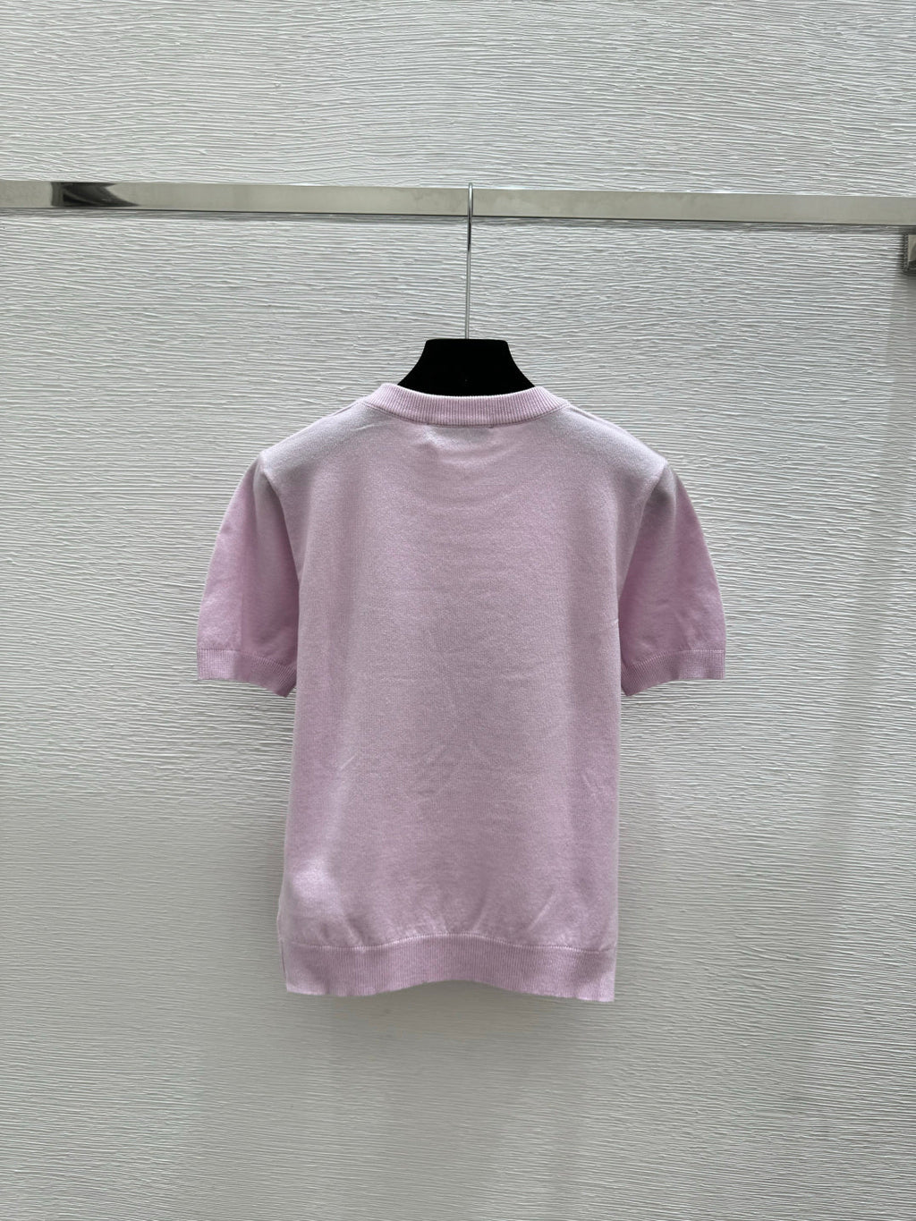 Dior 2026 Clover Embroidery T-shirt White and Pink Wool