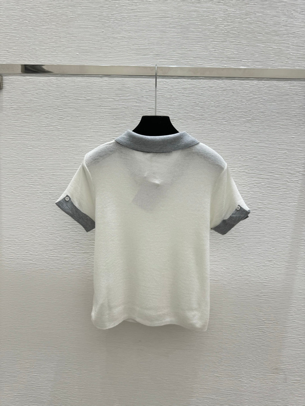 Dior 2026 Polo Shirt White and Navy Blue Wool