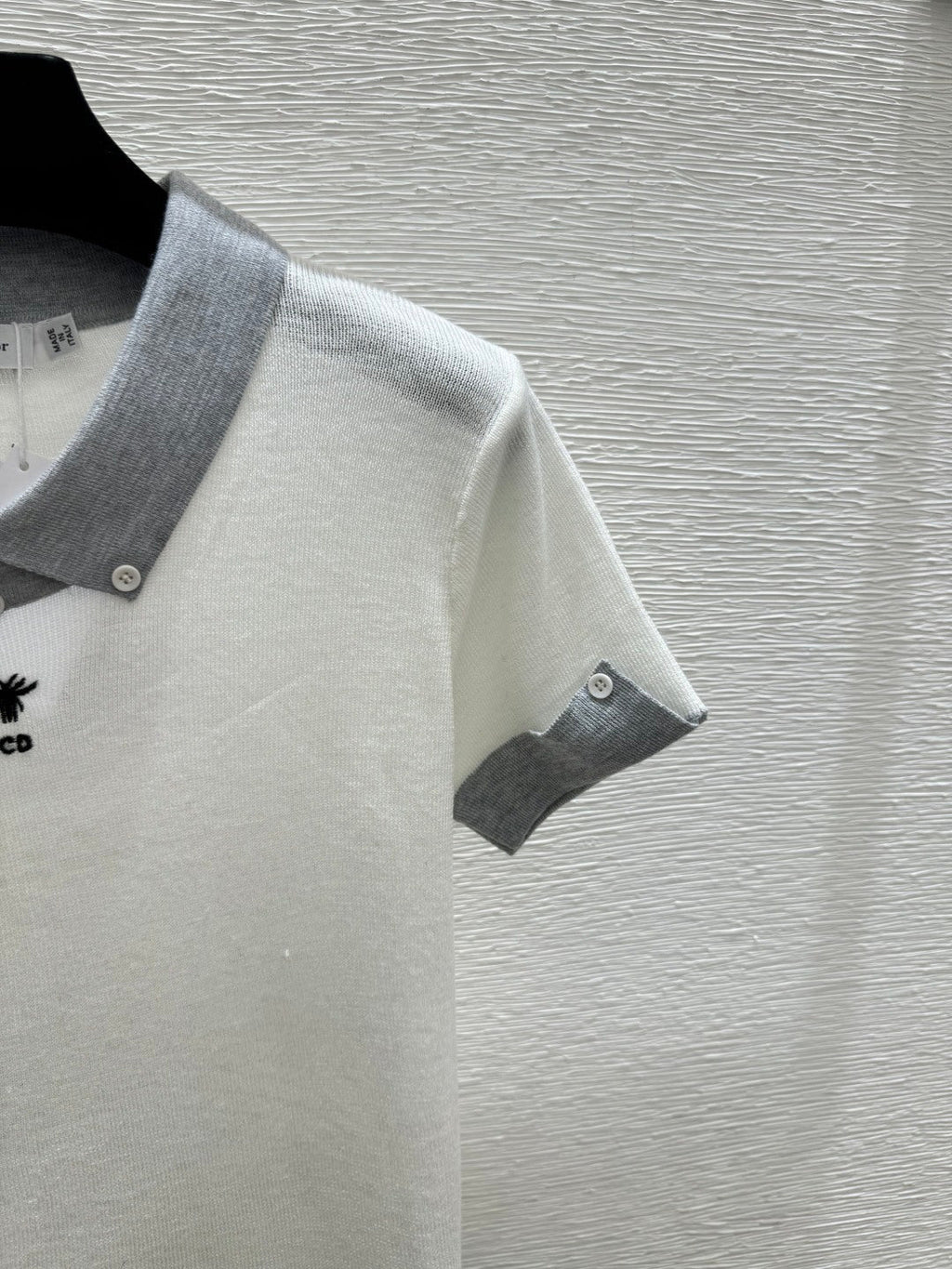 Dior 2026 Polo Shirt White and Navy Blue Wool
