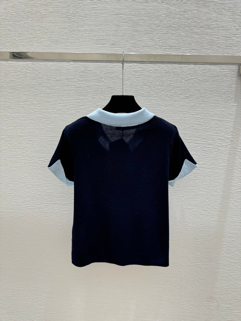 Dior 2026 Polo Shirt White and Navy Blue Wool