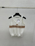 Dior 2026 Mesh Knit Vest Brown and White Wool 341178