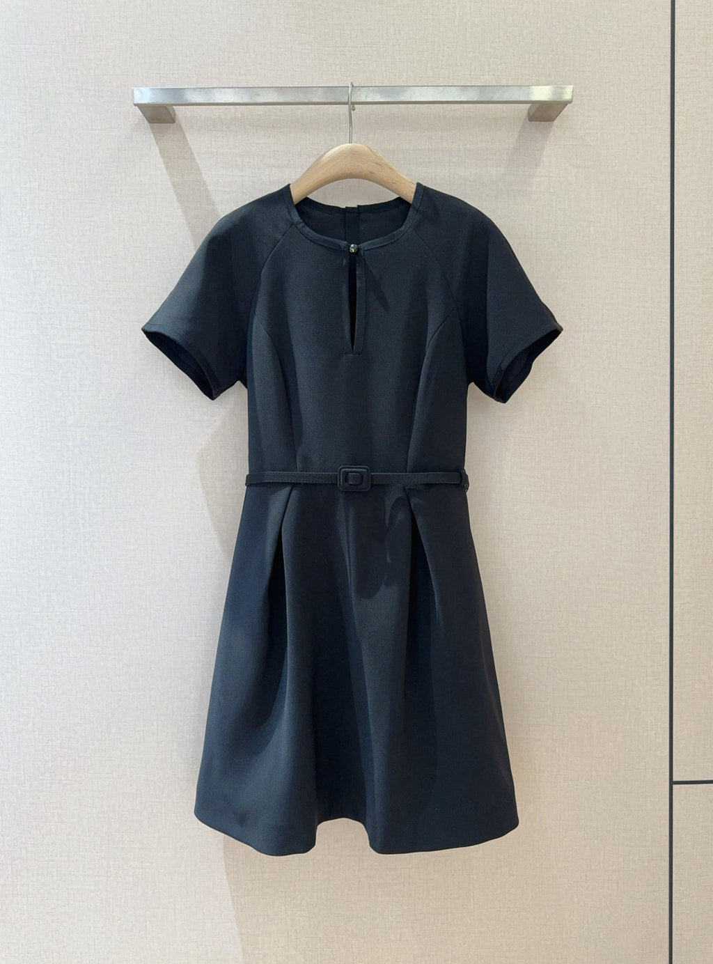 CD 25 Round Neck Raglan Sleeve Dress Black Polyester