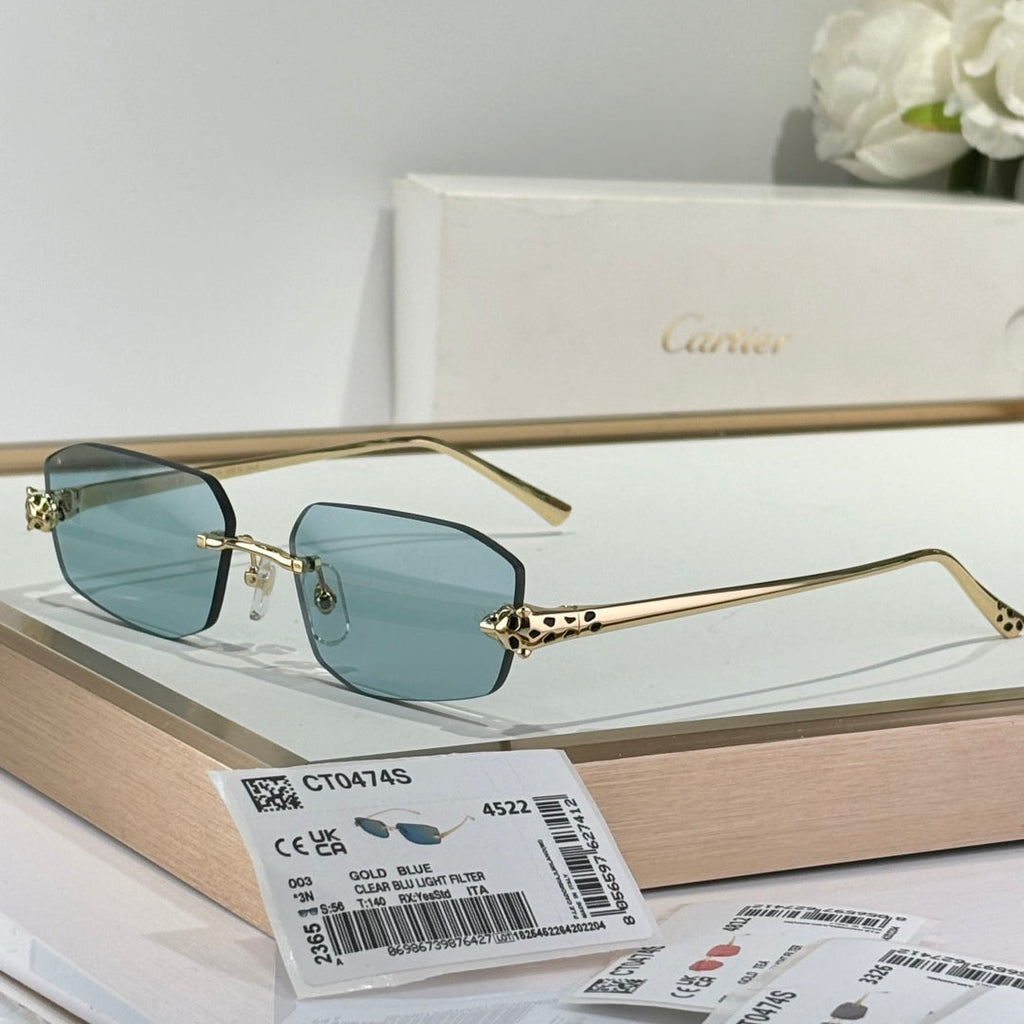 PANTHÈRE RECTANGULAR FRAME SUNGLASSES 558497 IN METAL