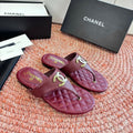 CC 26s Thong Sandals Burgundy Sheepskin 648257