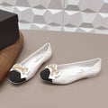 CC 26s Ballet Flats White Black Sheepskin 650291
