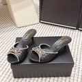 CC 26s Stiletto Sandals 55 Black Leather 652571