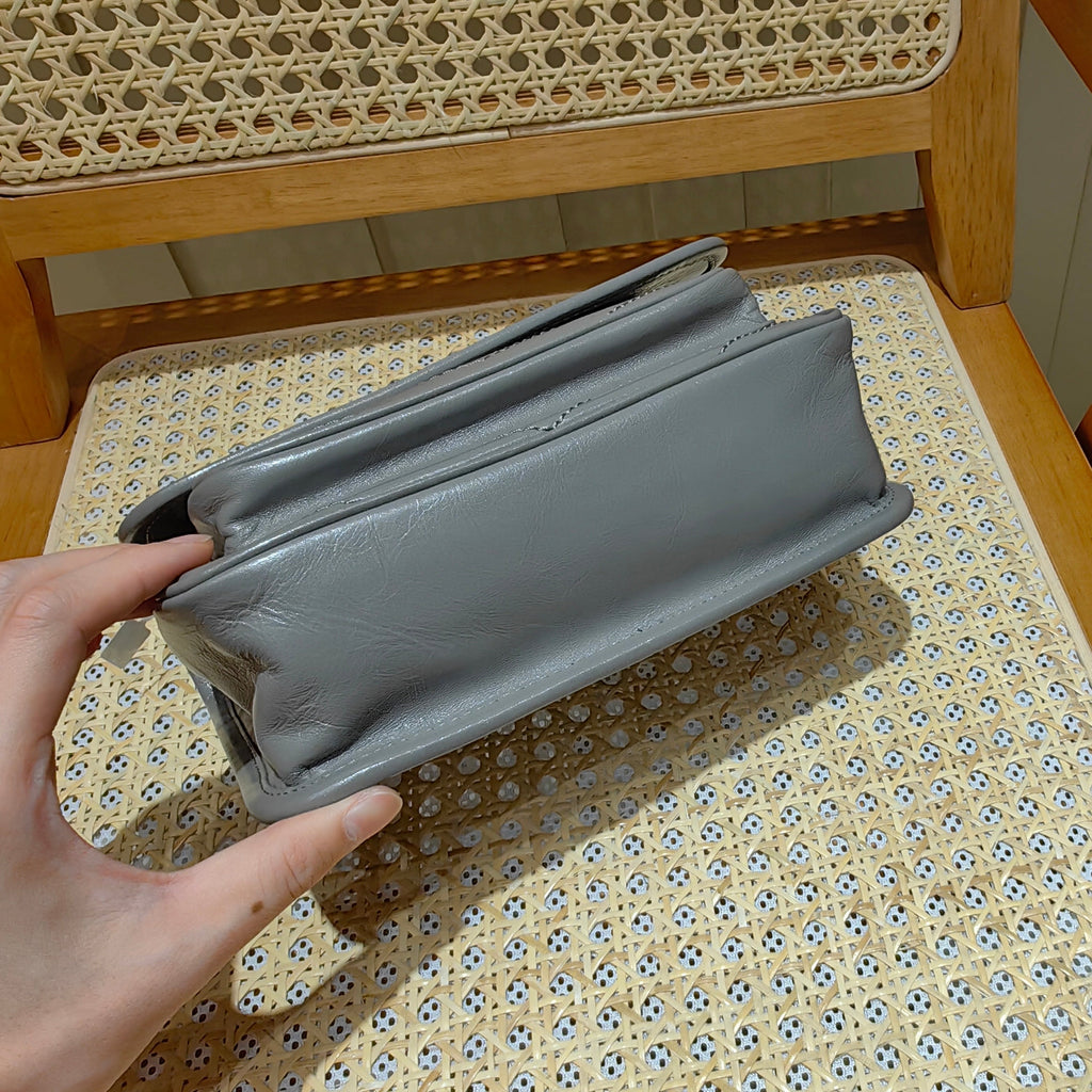 YSL Niki Baby Bag Gray Calfskin 338884