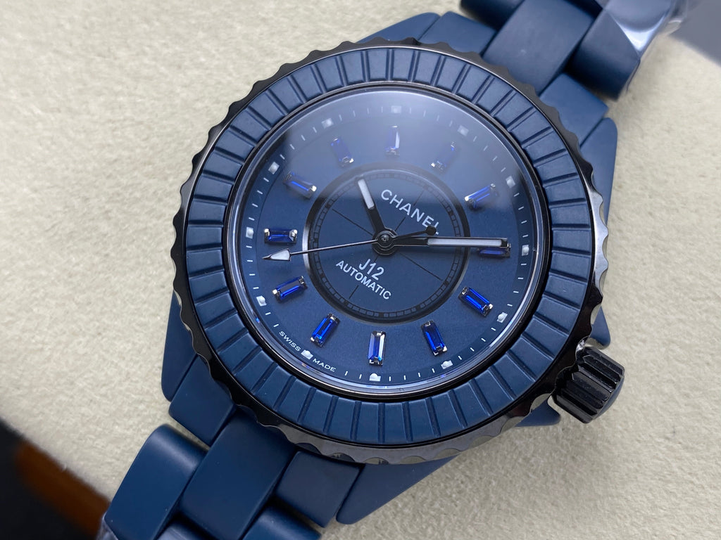 Chanel Bleu 33mm Navy Blue Dial Diamond Ceramic