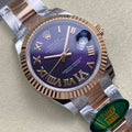 Rolex Datejust 31mm Purple Dial Steel Pink Gold Diamond