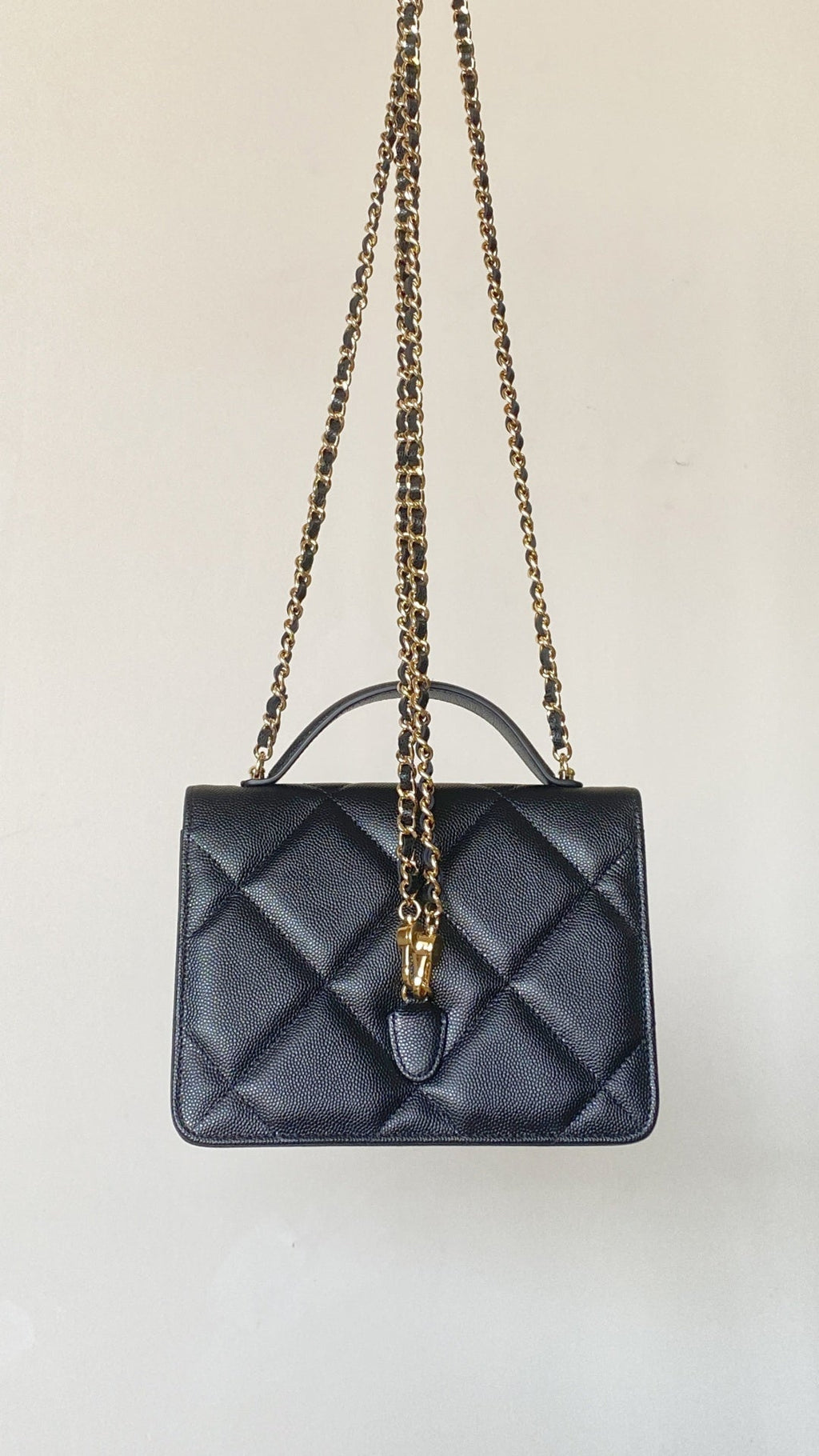 Chanel 25 Bag 18cm Black Lambskin