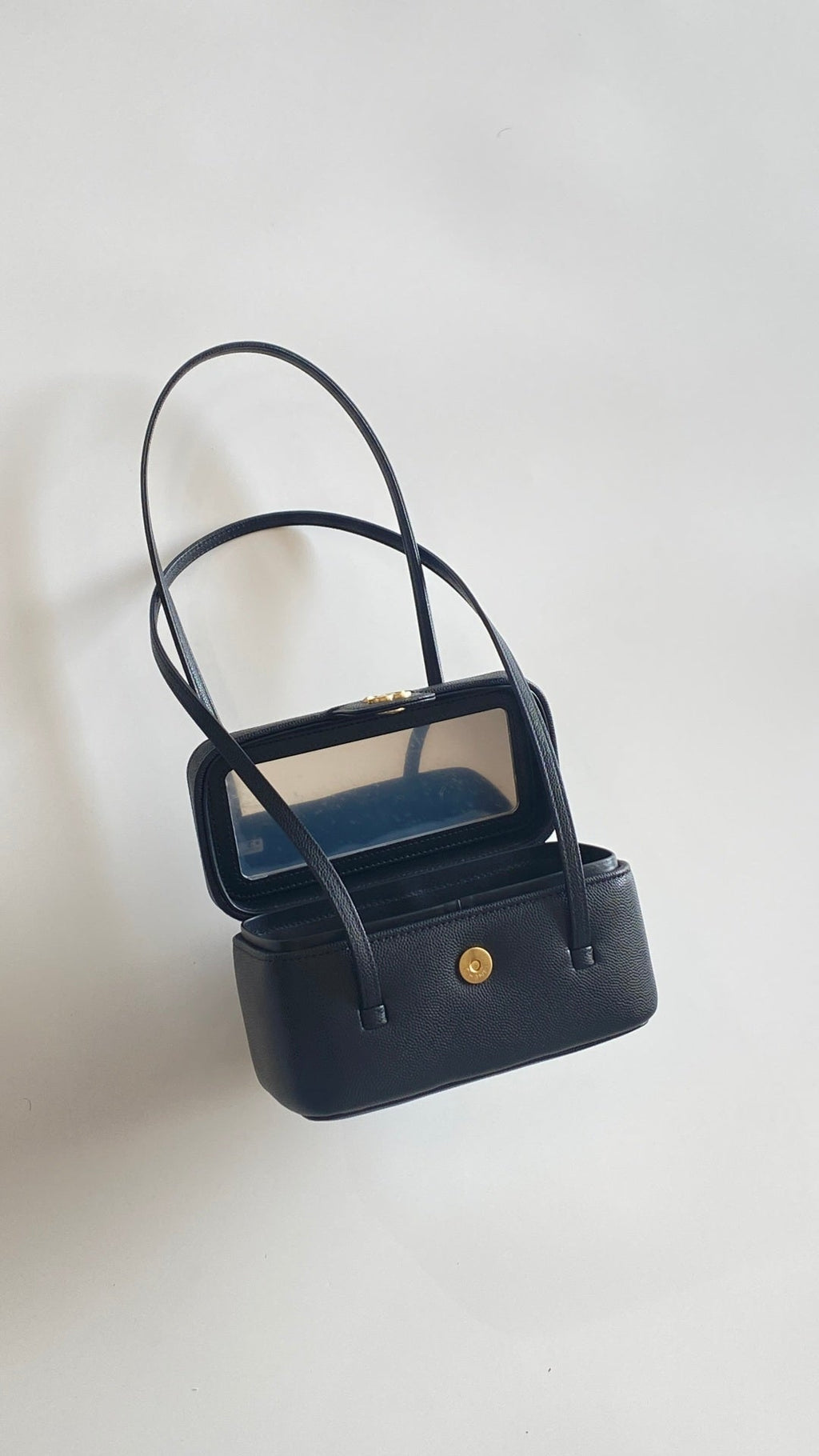 Chanel 2026 Preppy Coco Mini Vanity Shoulder Bag 17cm Black Caviar Leather