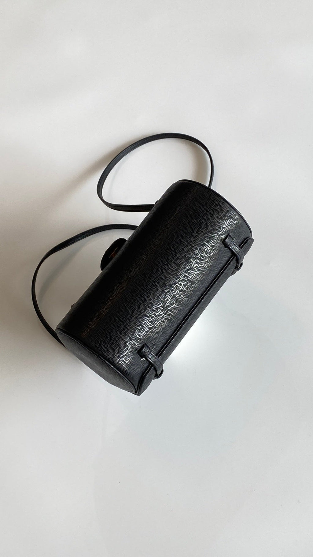 Chanel 2026 Bowling Ball Cylinder Bag Black Caviar Leather