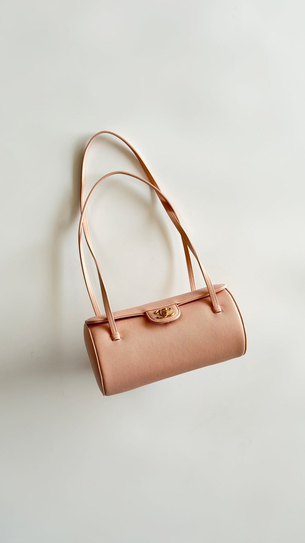 Chanel 2026 Bowling Ball Cylinder Bag Pink Caviar Leather