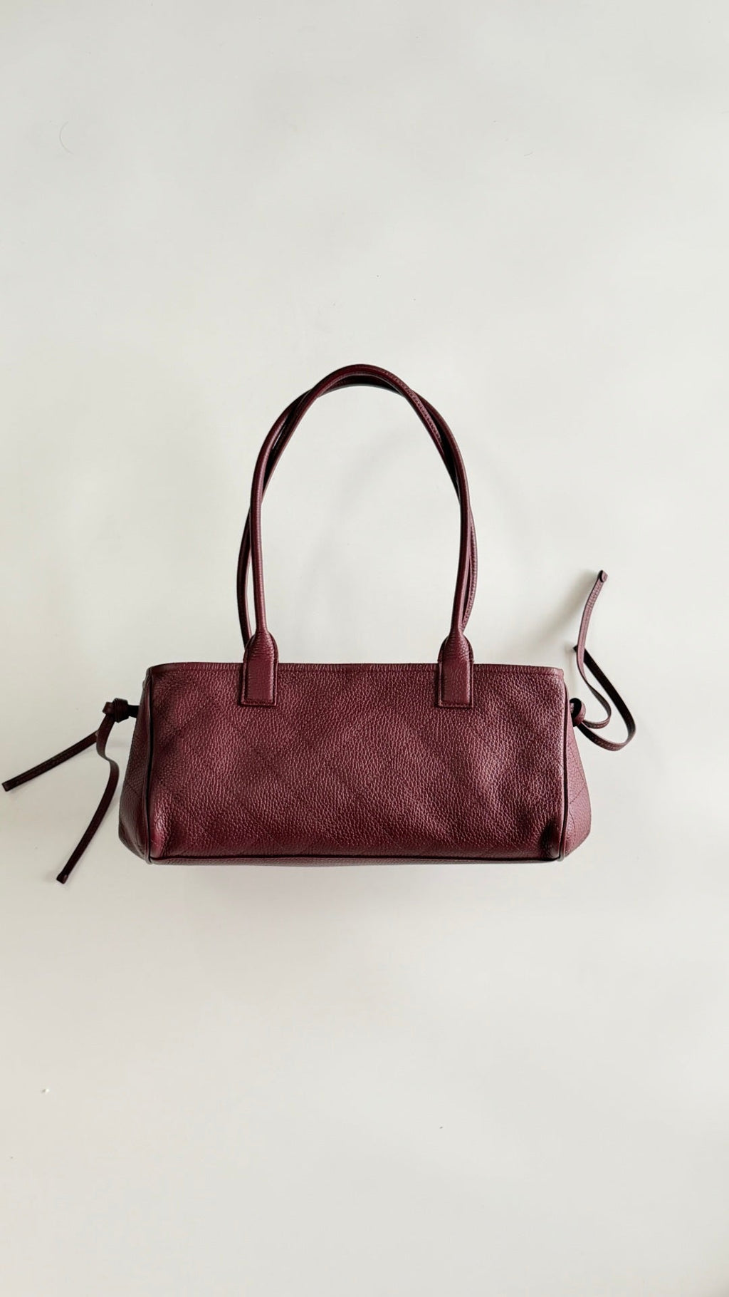 Chanel 2026 Shopping Bag 30.5cm Burgundy Red Grained Calfskin