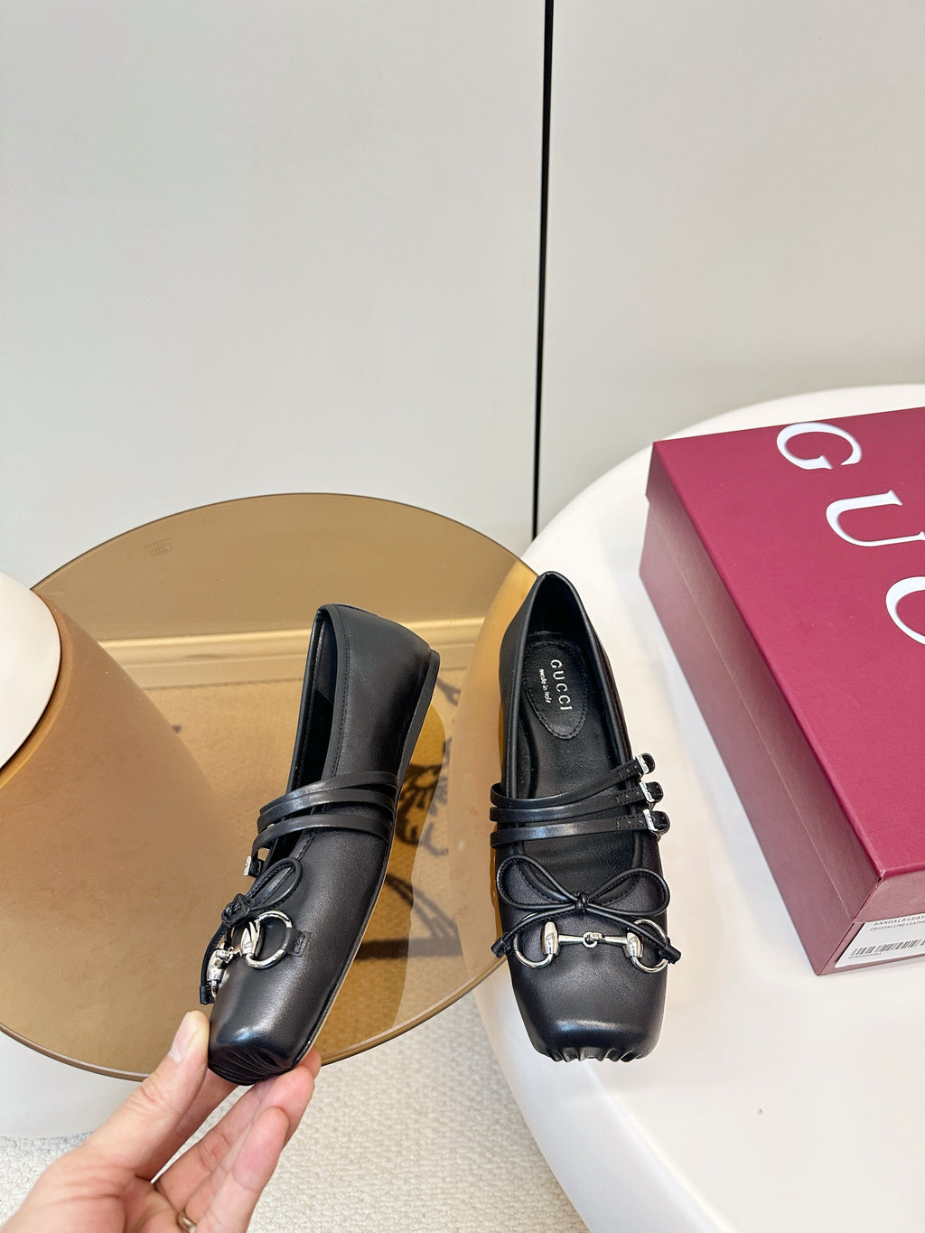 GG 26SS Ballet Flats Black Sheepskin 645707