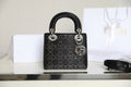CD Lady Dior Mini Diamond Bag Black Satin