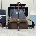 Prada 2026 Explore Shoulder Bag 30cm With Flap Sienna Re-Nylon