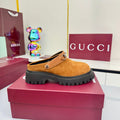 GG PLATFORM MULES 25S IN BURNT ORANGE SUEDE
