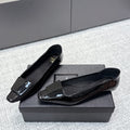 YSL 26ss Square Toe Loafers Black Patent Leather 662734
