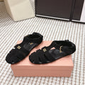 MIU 26 Roman Sandals Black Suede 632328