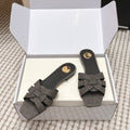 YSL 26ss  Flat Slippers Dark Gray Denim Leather 654728