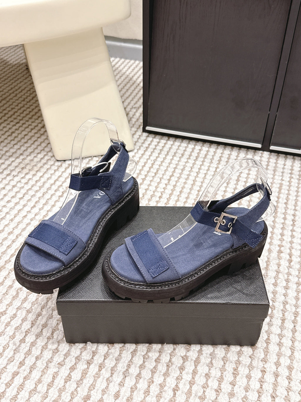 PRA 2026S Roman Sandals Dark Blue Canvas 657519