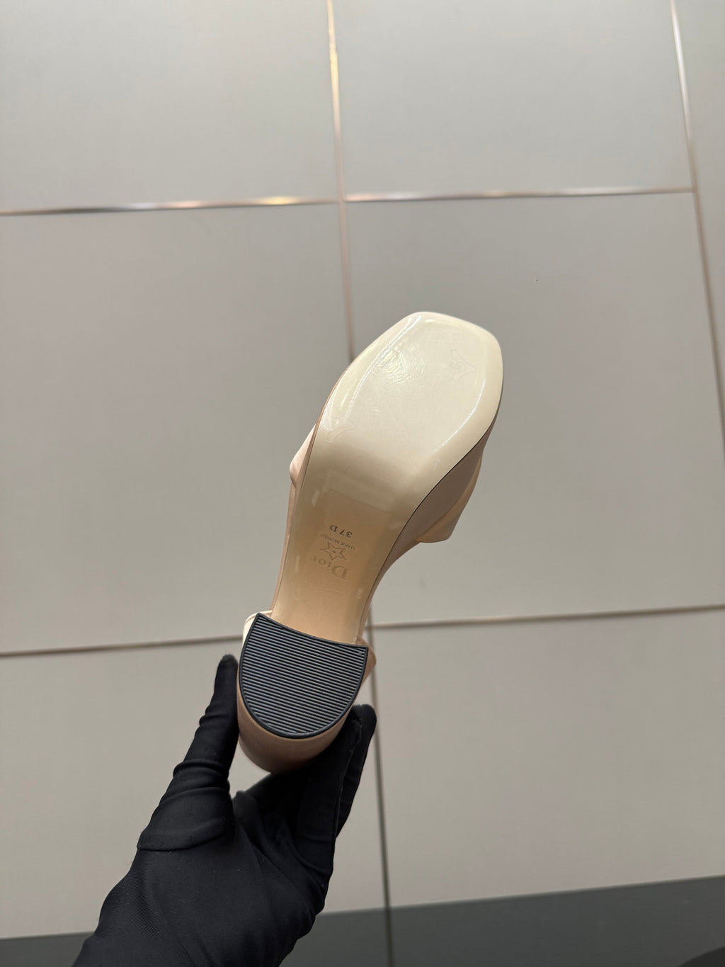 DIOR 26S HIGH HEEL SANDALS 120 MM IN NUDE BEIGE SATIN