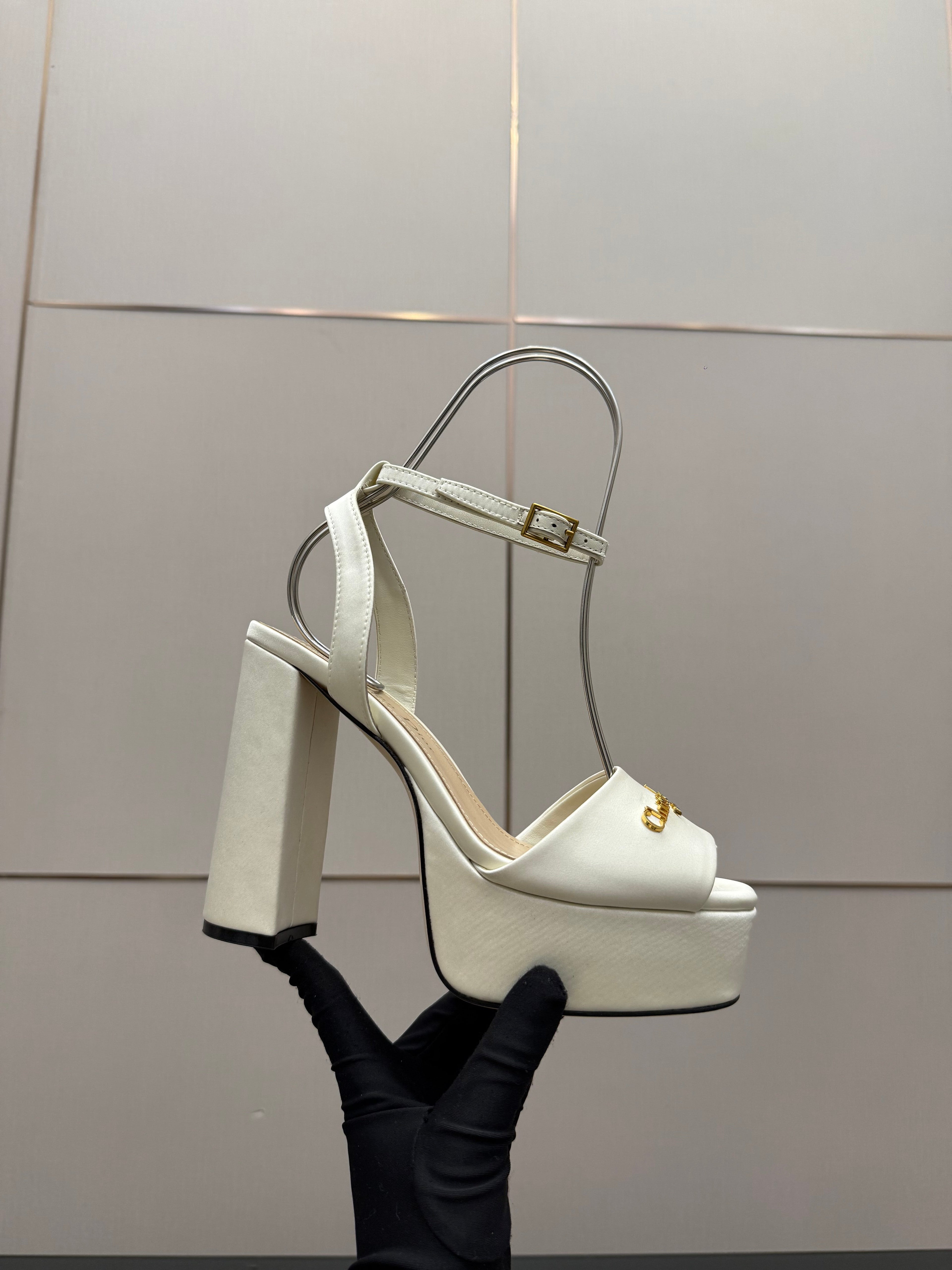 DIOR 26S HIGH HEEL SANDALS 120 MM IN WHITE SATIN