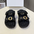 Dior 2026 Velcro Slip-on Sandal Black Fabric Leather 716905