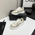 CC 26s Casual Sneakers Light Beige Sliver Fabric Cowhide 626382