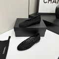 CC 26s Ballet Flats Black Canvas Leather 626301