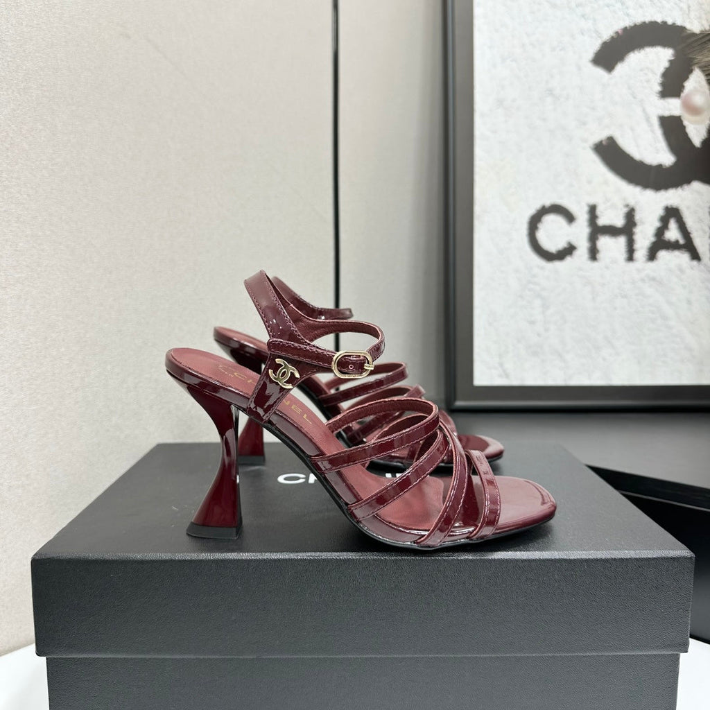 CC 26s High Heel Sandals 80 Burgundy Patent Leather 626284