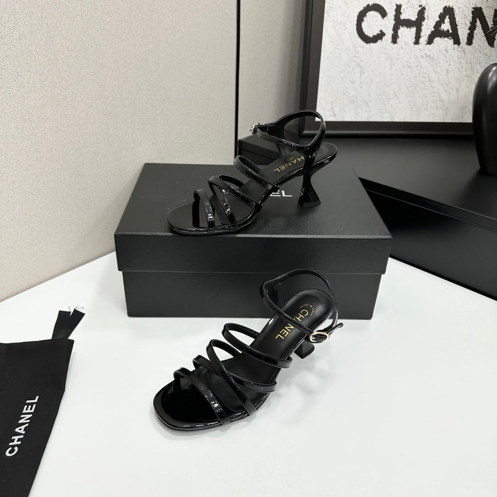 CC 26s High Heel Sandals 65 Black Patent Leather 626290