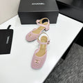 CC 2026 Mary Jane Sandals 45 Light Pink Satin Cowhide 668116
