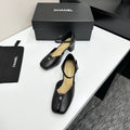 CC 2026 Mary Jane Sandals 65 Black Beige Cowhide 668122