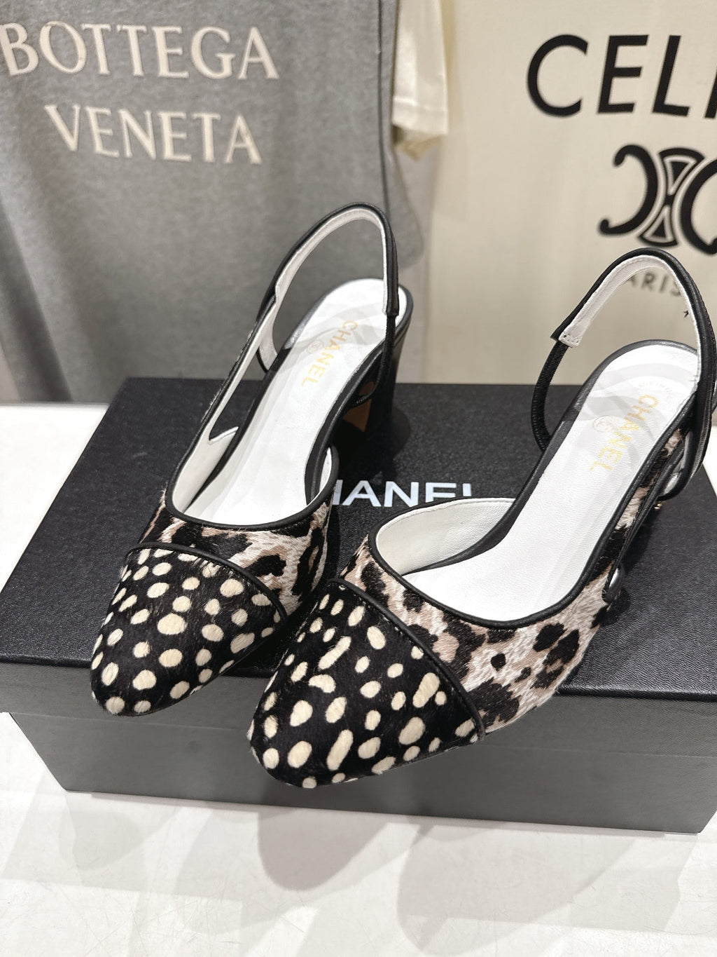 Chanel 2026 Round Toe High Heel Sandal Black Imported Horsehair Sheepskin 713041