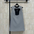 Dior 2026 Houndstooth Bow Vest Dress Black White Polyester
