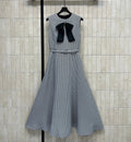 Dior 2026 Houndstooth Sleeveless Dress Black White Polyester