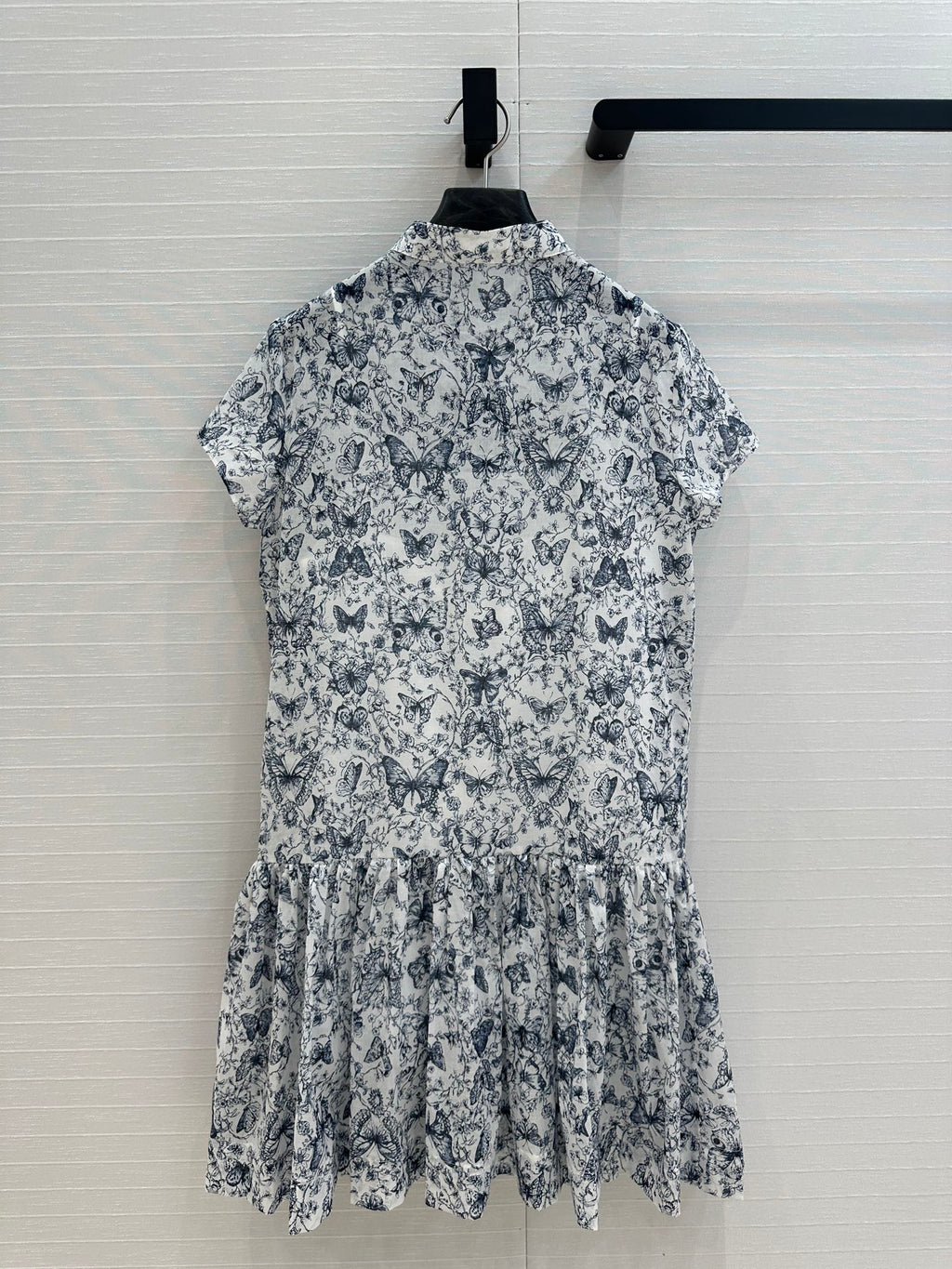 CD 2025 Butterfly Printed Long Skirt White mix Navy Blue Cotton