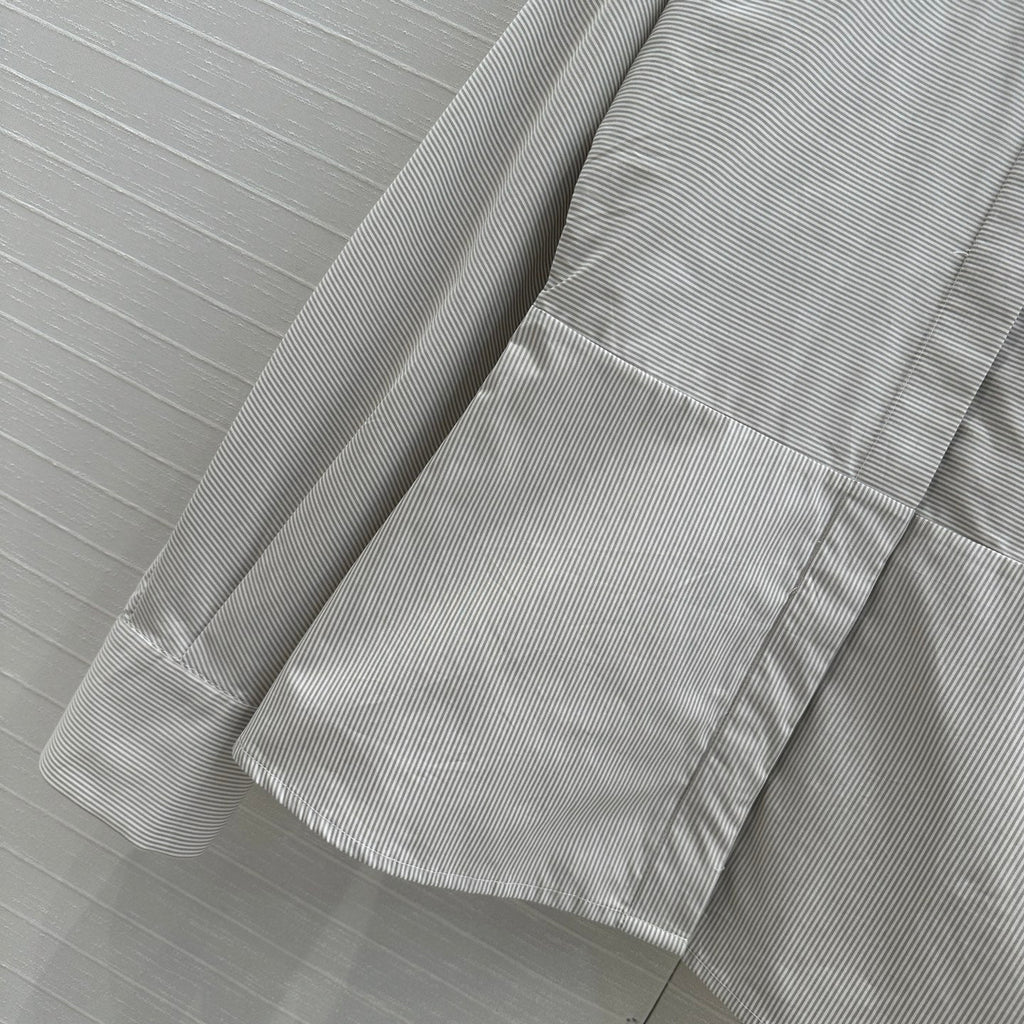 Fendi 25 Patchwork Waist Shirt Light Gray Cotton