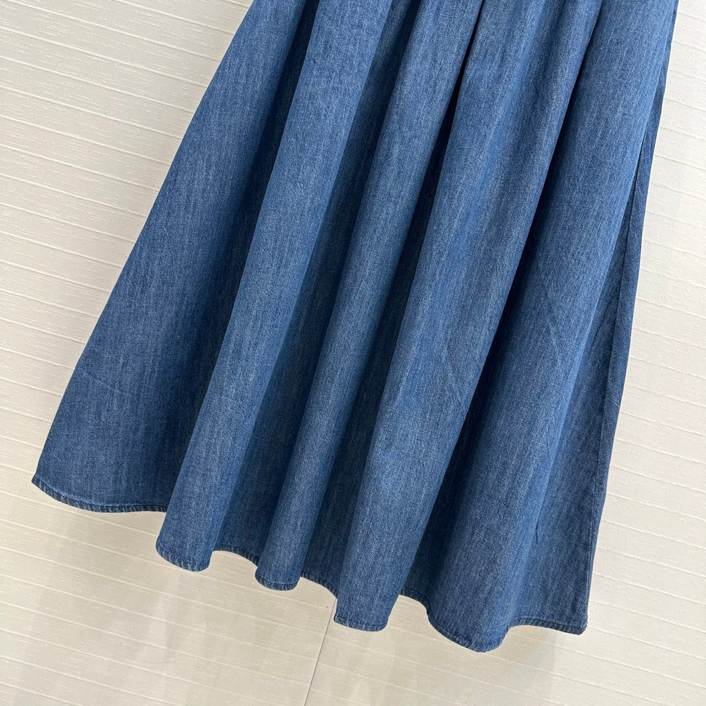 CD 25 Mid-length Skirt Blue Cotton