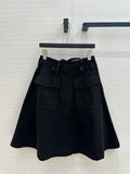 Prada A-line Skirt Black Cotton
