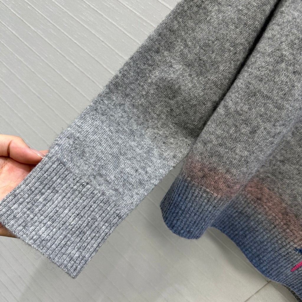 CD 25 Embroidered Sweater Grey Cashmere