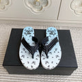 CC 26s Thong Sandals Blue Pastel Black Rubber Leather 647683