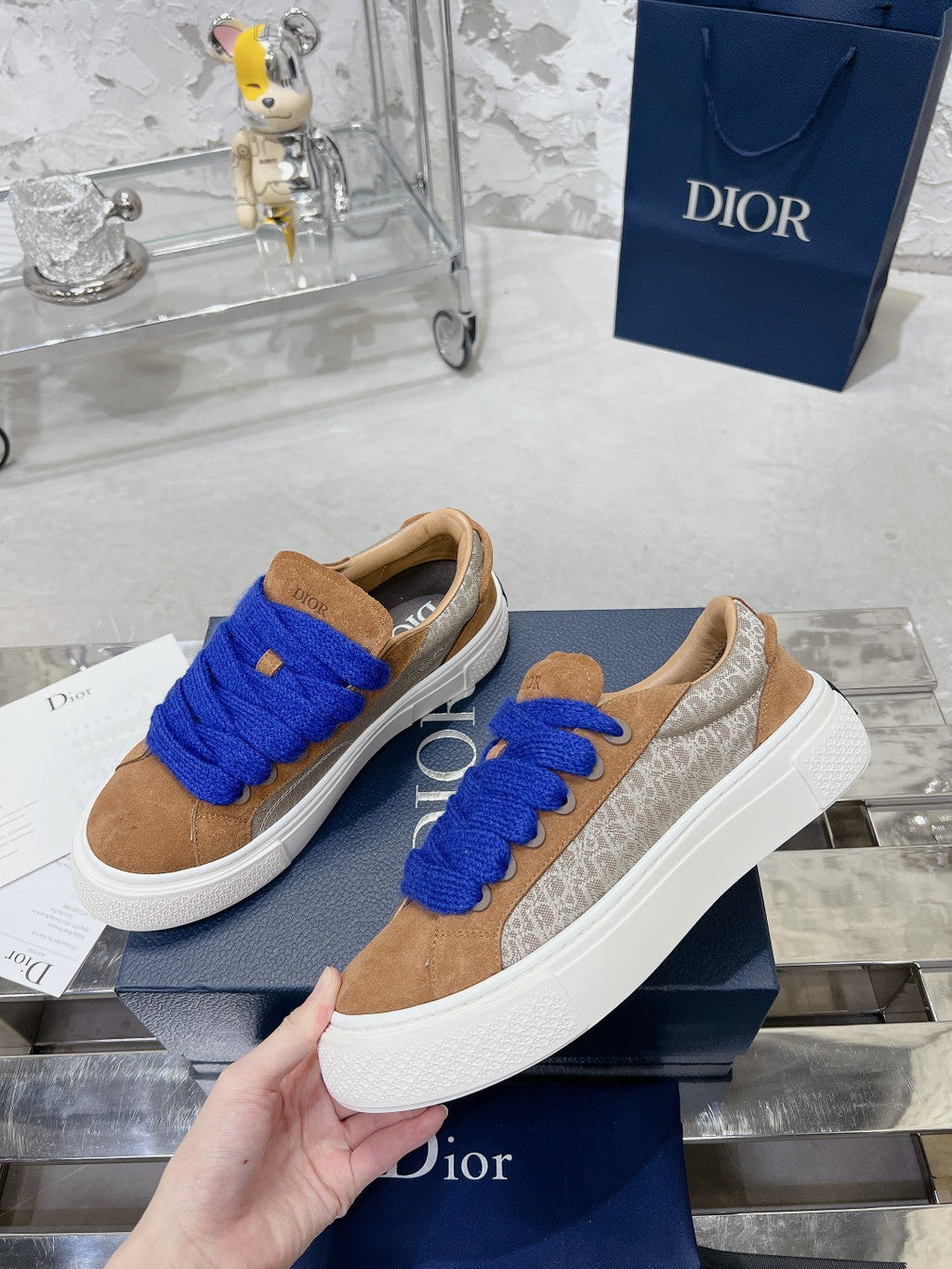 CD B33 Sneaker 30mm In Brown Suede 100656