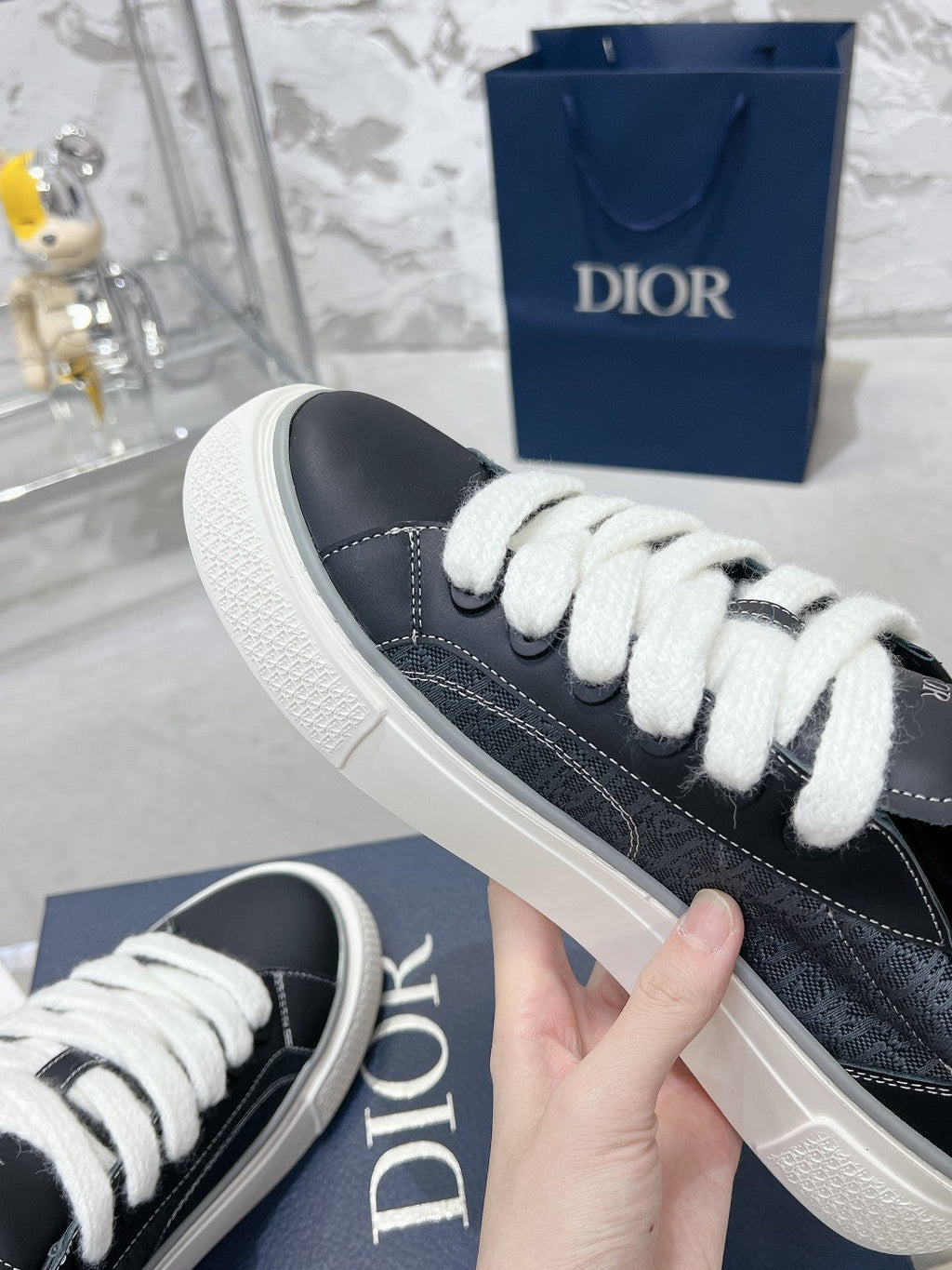 CD B33 Sneaker 30mm In Black Calfskin 100662