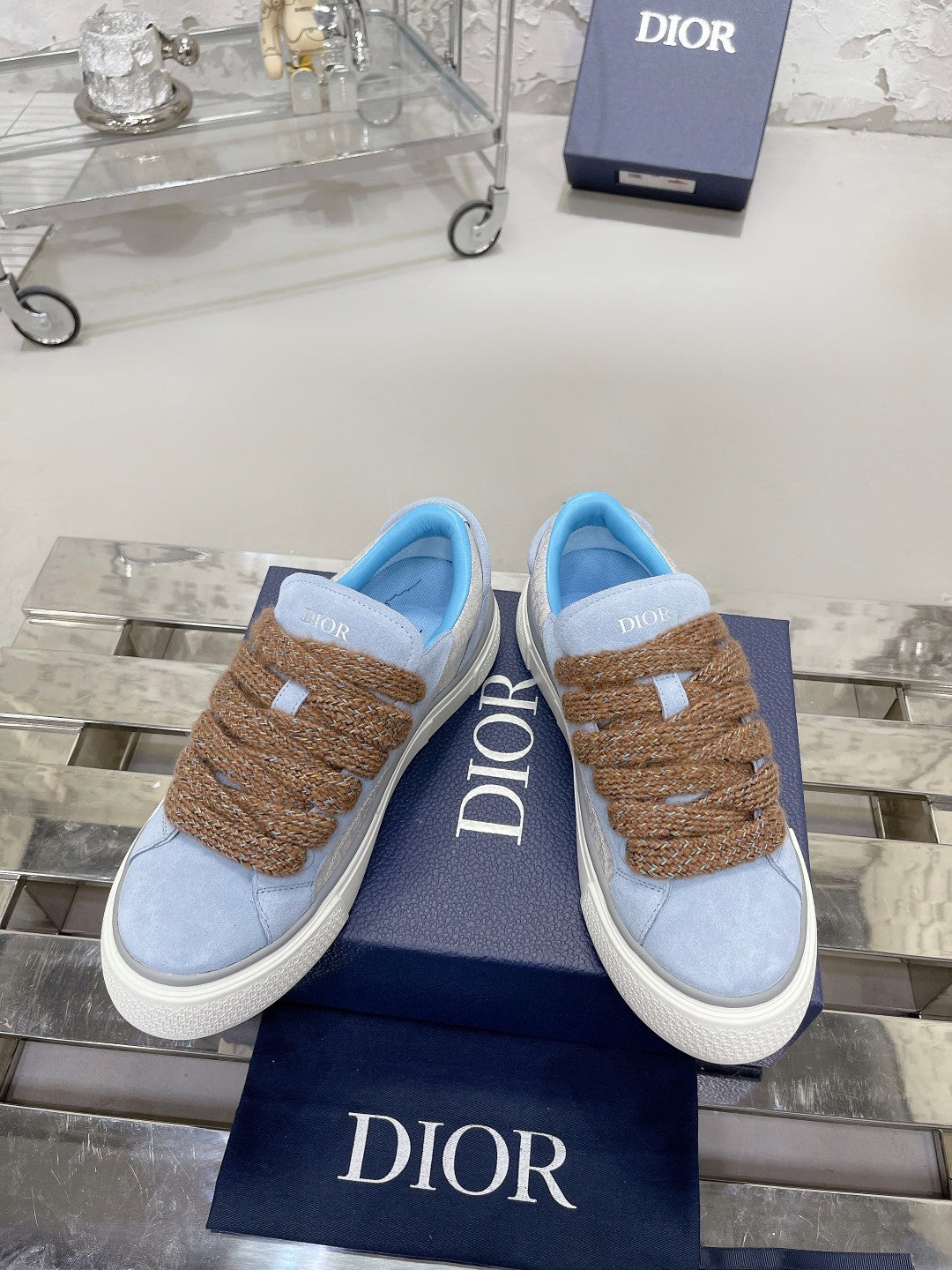 CD B33 Sneaker 30mm In Light Blue Mix Brown Suede 100677