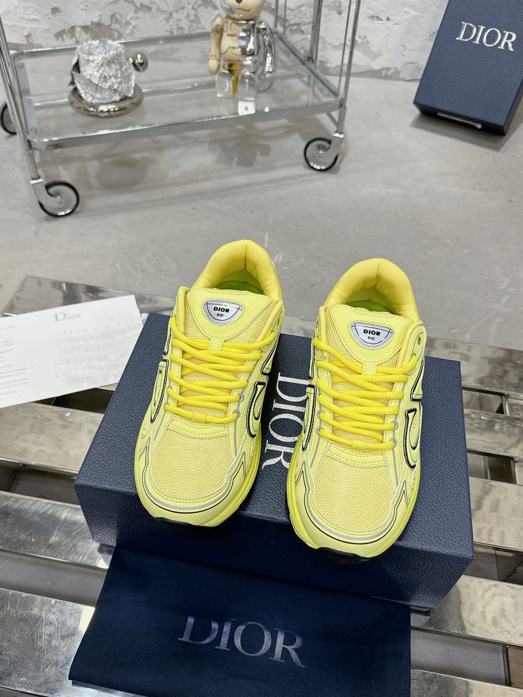 CD B30 Sneaker 35mm In Yellow Mesh Fabric 100642