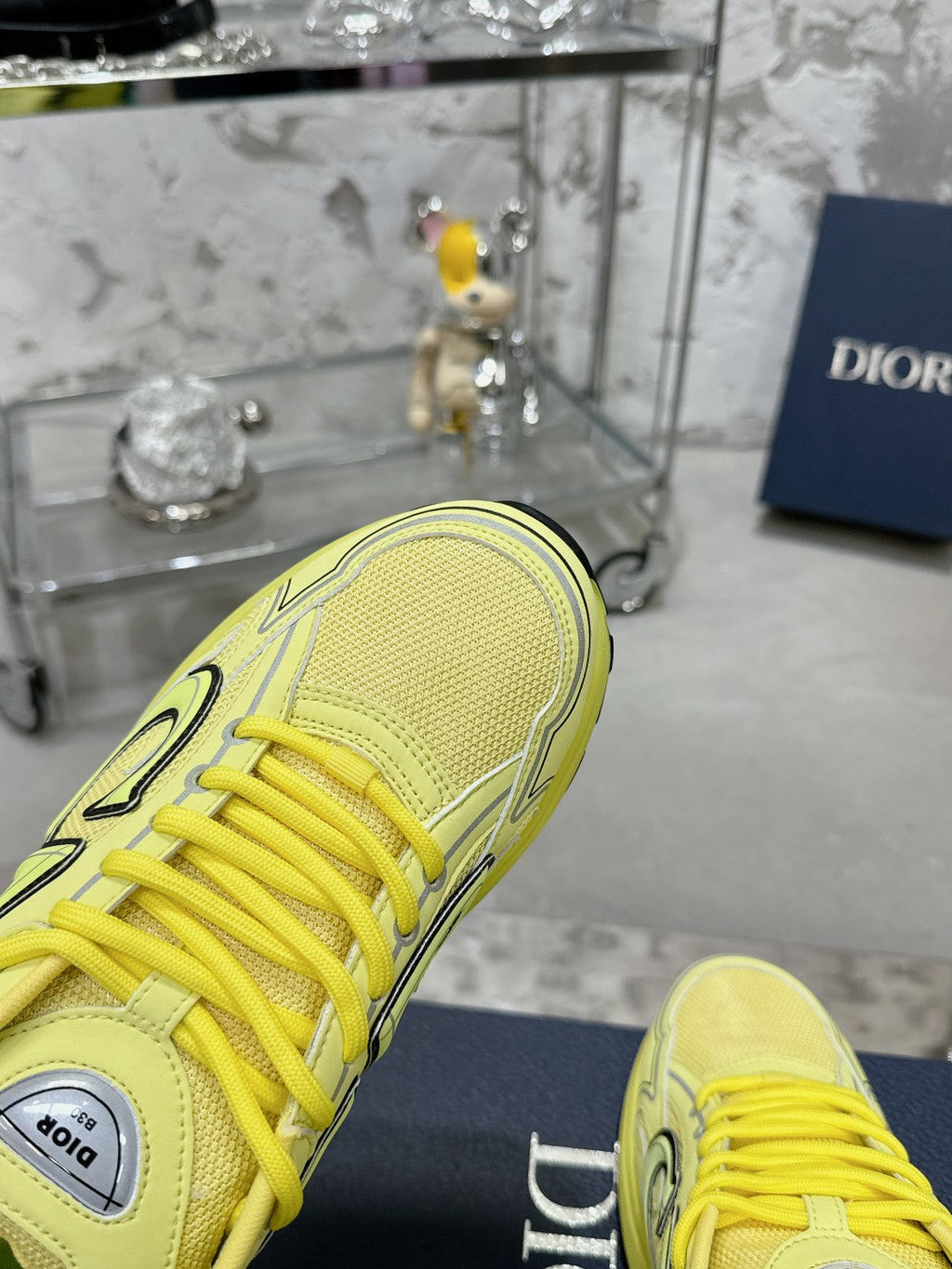 CD B30 Sneaker 35mm In Yellow Mesh Fabric 100642