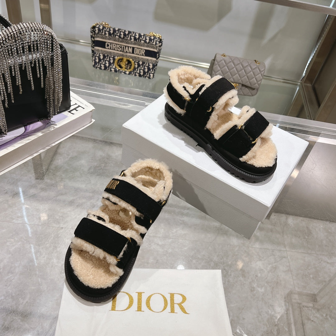 CD Dioract Sandal 40mm In Black Suede 996365